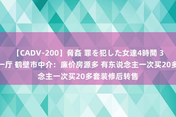 【CADV-200】脅姦 罪を犯した女達4時間 3.3万元买三室一厅 鹤壁市中介：廉价房源多 有东说念主一次买20多套装修后转售