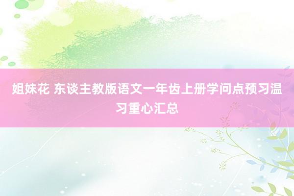 姐妹花 东谈主教版语文一年齿上册学问点预习温习重心汇总