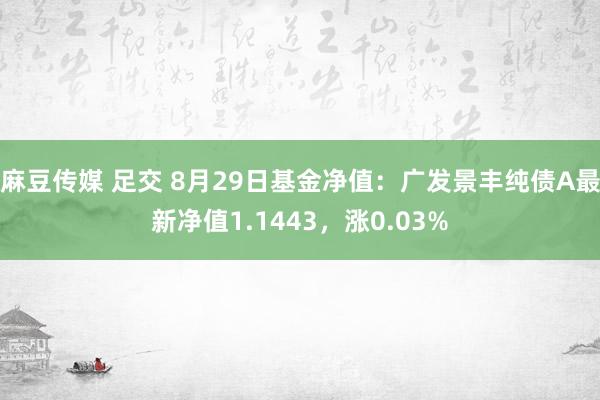 麻豆传媒 足交 8月29日基金净值：广发景丰纯债A最新净值1.1443，涨0.03%