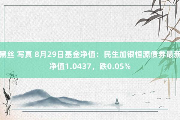 黑丝 写真 8月29日基金净值：民生加银恒源债券最新净值1.0437，跌0.05%