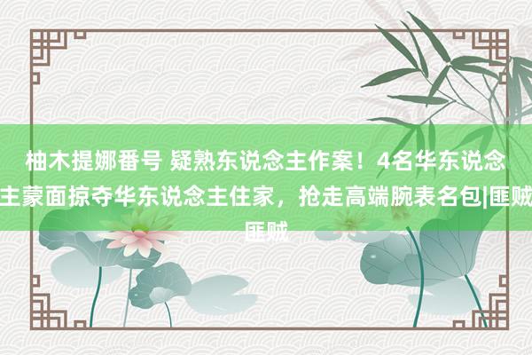 柚木提娜番号 疑熟东说念主作案！4名华东说念主蒙面掠夺华东说念主住家，抢走高端腕表名包|匪贼