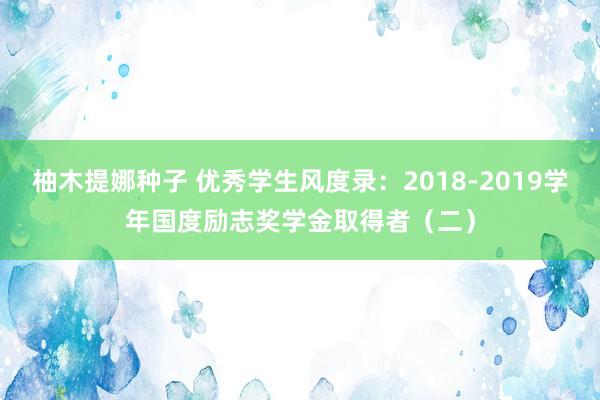 柚木提娜种子 优秀学生风度录：2018-2019学年国度励志奖学金取得者（二）