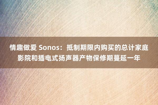 情趣做爱 Sonos：抵制期限内购买的总计家庭影院和插电式扬声器产物保修期蔓延一年