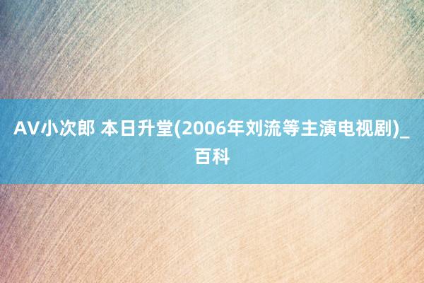 AV小次郎 本日升堂(2006年刘流等主演电视剧)_百科