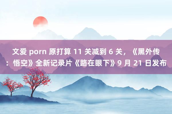 文爱 porn 原打算 11 关减到 6 关，《黑外传：悟空》全新记录片《路在眼下》9 月 21 日发布