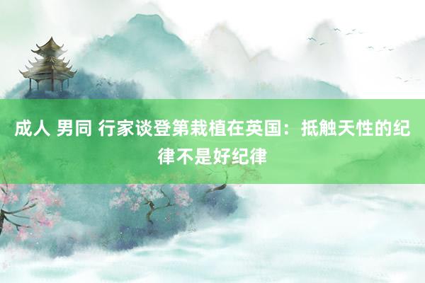 成人 男同 行家谈登第栽植在英国：抵触天性的纪律不是好纪律